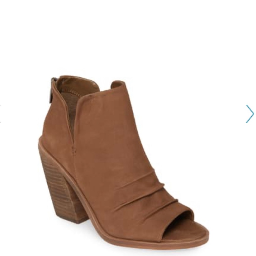 Vince Camuto Kreesi Ruched Leather Peep Toe Bootie